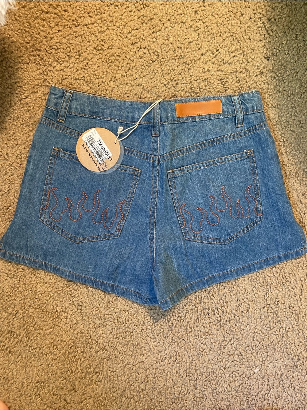 Denim Jeans retro flame for shorts